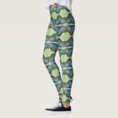 Leggings Bleu Morpho Motif d'aile papillon (Gauche)