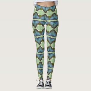 Leggings Bleu Morpho Motif d'aile papillon