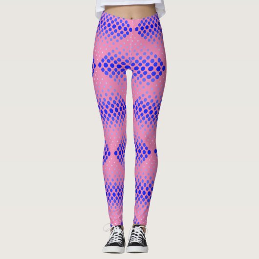 Leggings Bleu Motif matriciel 01 Pink BG (Devant)