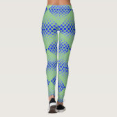 Leggings Bleu Motif matriciel 01 Vert BG (Dos)