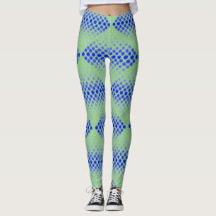 Leggings Bleu Motif matriciel 01 Vert BG
