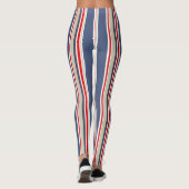 Leggings Bleu Nautique, Rouge, Blanc, Gris (Dos)