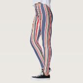 Leggings Bleu Nautique, Rouge, Blanc, Gris (Gauche)
