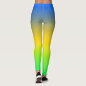 Leggings Bleu néon, jaune, dégradé vert, ombre. (Dos)