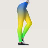 Leggings Bleu néon, jaune, dégradé vert, ombre. (Droite)