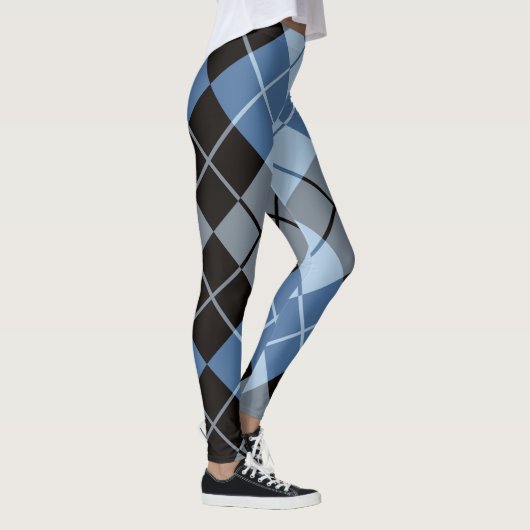 Leggings Bleu Noir Argyle (Droite)
