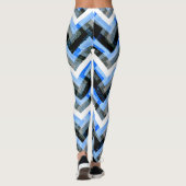Leggings Bleu Noir Blanc Chevron Texturé (Dos)