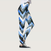 Leggings Bleu Noir Blanc Chevron Texturé (Droite)