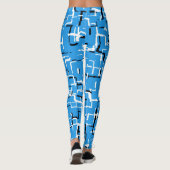 Leggings Bleu noir blanc Motif Abstrait moderne (Dos)