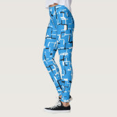 Leggings Bleu noir blanc Motif Abstrait moderne (Gauche)