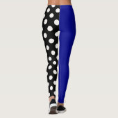 Leggings Bleu Noir Deux Tone Fractionné Pois (Dos)