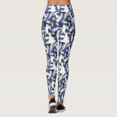 Leggings bleu noir équipe couleurs volleyballs motif (Dos)