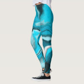 Leggings Bleu, noir et Marbre blanc Fluid Art (Gauche)