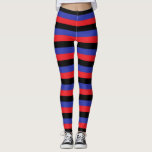 Leggings Bleu, noir et rouge<br><div class="desc">art numérique Abstrait de rayures rouges,  noires et bleues.</div>
