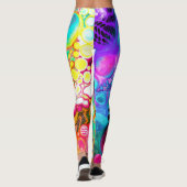 Leggings Bleu, Noir, Violet, Jaune coloré (Dos)