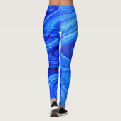 Leggings Bleu nuances d'eau couleur art (Dos)