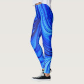 Leggings Bleu nuances d'eau couleur art (Gauche)