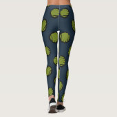 Leggings Bleu Nuit avec Points Vert Mousse (Dos)