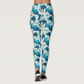 Leggings Bleu Océan Abstrait | Motif côtier (Dos)