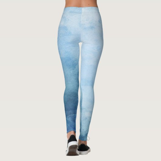 Leggings bleu océan simple mignon étincelant moderne (Dos)
