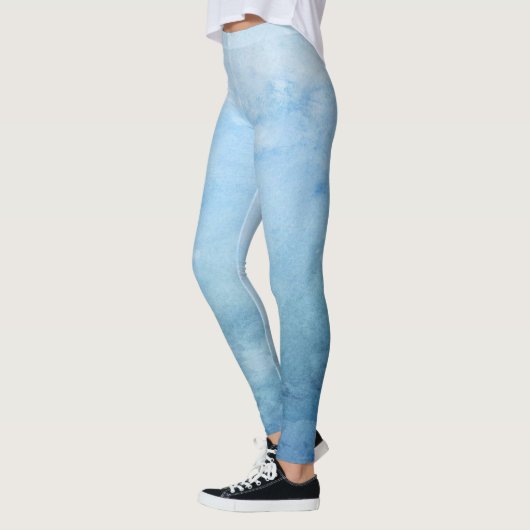 Leggings bleu océan simple mignon étincelant moderne (Gauche)