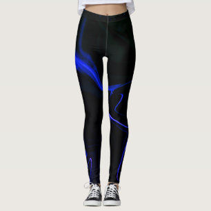 Leggings Bleu ondule sur bleu profond, plus foncé presque n
