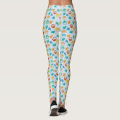 Leggings Bleu orange jaune vert Twitter Bird (Dos)