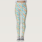Leggings Bleu orange jaune vert Twitter Bird (Devant)