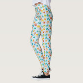 Leggings Bleu orange jaune vert Twitter Bird (Gauche)