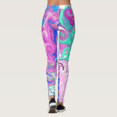 Leggings Bleu, orange, violet et fluides Turquoises (Dos)