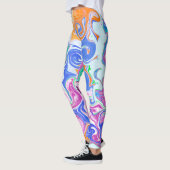 Leggings Bleu, orange, violet et fluides Turquoises (Gauche)