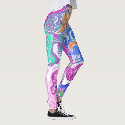 Leggings Bleu, orange, violet et fluides Turquoises (Droite)