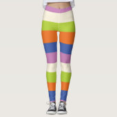 Leggings Bleu, orange, violet, vert et (Devant)