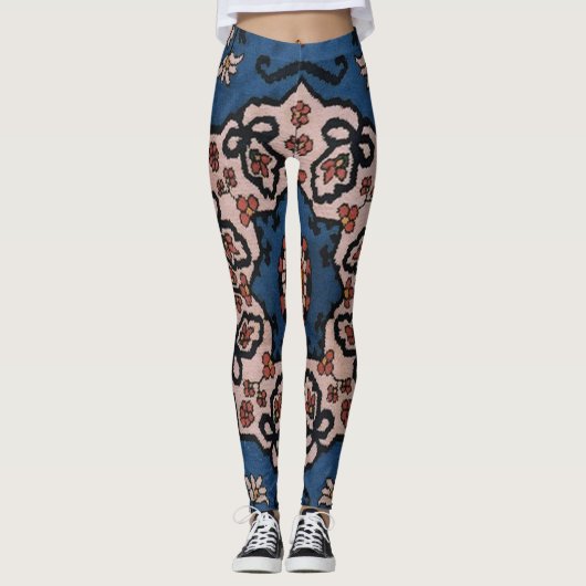 Leggings Bleu Oriental Turc Persan Motif (Devant)