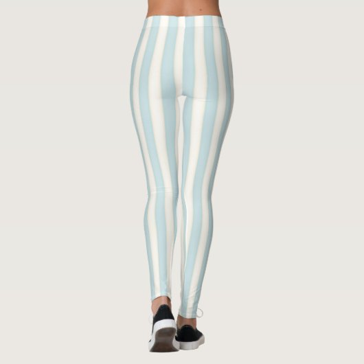 Leggings Bleu pâle, bandes verticales (Dos)