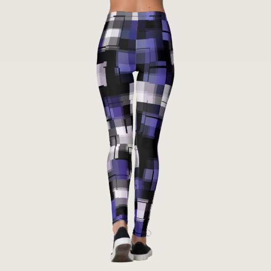 Leggings Bleu pourpre Noir Blanc tendance (Dos)