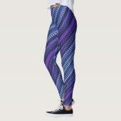 Leggings Bleu pourpre Stripes inclinées Cool Vibrant Unique (Gauche)