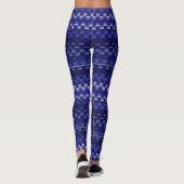 Leggings Bleu Profond Violet Trippy Stripes Cool Psychedéli (Dos)