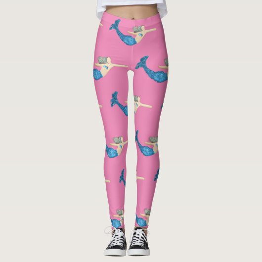 Leggings Bleu-queue Sirène nager Thunder_Cove (Devant)
