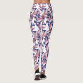 Leggings bleu rose blanc ceint volleyballs motif (Dos)