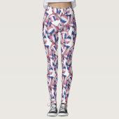 Leggings bleu rose blanc ceint volleyballs motif (Devant)
