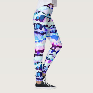 Leggings Bleu, rose et bleu Abstrait