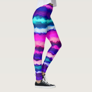 Leggings Bleu, rose et bleu Abstrait