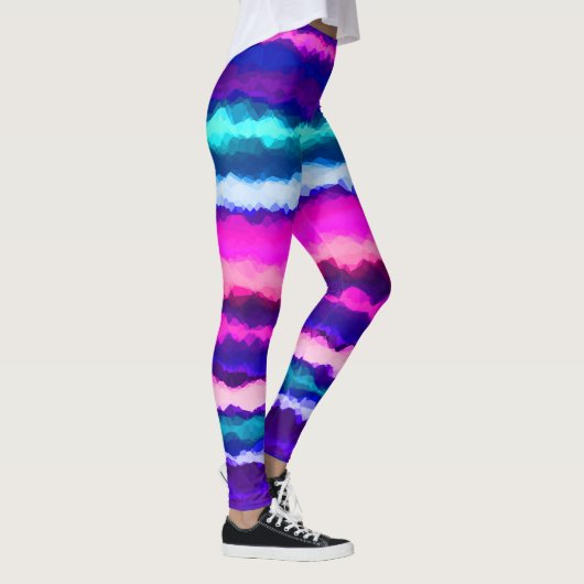 Leggings Bleu, rose et bleu Abstrait (Droite)