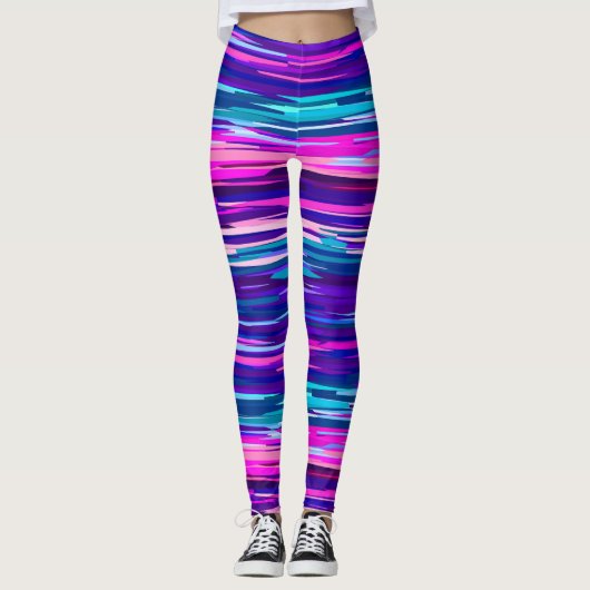 Leggings Bleu, rose et bleu Abstrait (Devant)