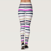 Leggings Bleu Rose et Rayures de Sable (Dos)