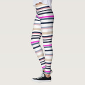 Leggings Bleu Rose et Rayures de Sable (Gauche)