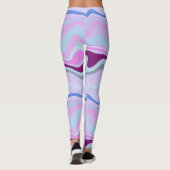 Leggings Bleu, rose et violet rayures ondulées (Dos)
