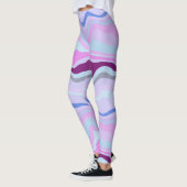 Leggings Bleu, rose et violet rayures ondulées (Gauche)