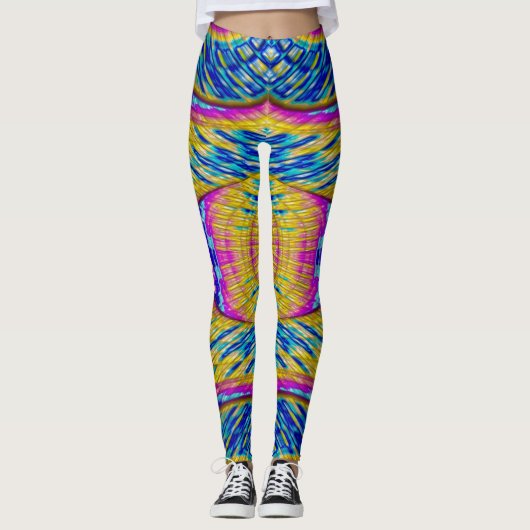 Leggings ~ bleu rose jaune ~ Original (Devant)